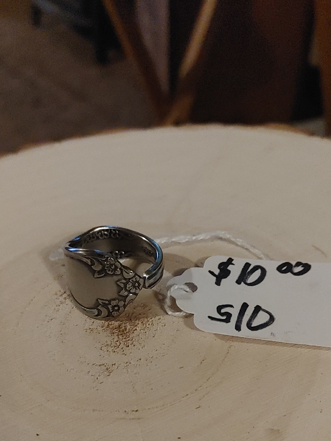 Sterling Silver Floral Spoon Ring  Silver Floral Spoon Ring